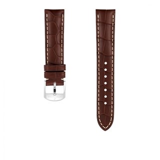 Brown alligator leather strap - 18 mm